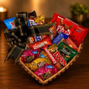 imagem do produto Cesta De Chocolate Coração carinho ❤️ (medida:24×23×3)
