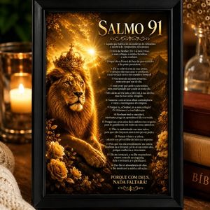 imagem do produto Quadro salmo 91 (tamanho 21x27 )
