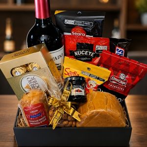 imagem do produto Cesta petisco premium com vinho ou suco M