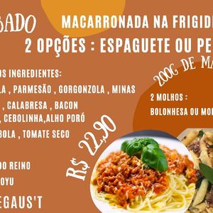 imagem do produto Macarronada ( Penne ou espaguete) bolonhesa ou molho branco 