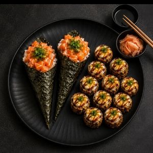 imagem do produto 2 Temaki médio salmão cru  + 10 hot 