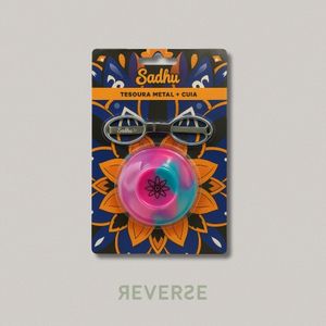 imagem do produto Kit Cuia+Tesoura Cromada Sadhu Rosa e Azul