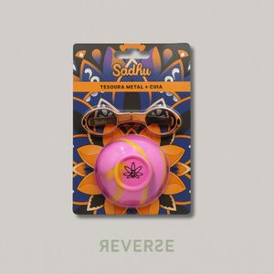 imagem do produto Kit Cuia+Tesoura Cromada Sadhu Rosa+Roxo