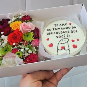 imagem do produto Bento com flores - Bolinho 350g estampa dia dos namorados