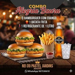 imagem do produto COMBO ALEGRIA 3 FRANGO AO GOSTO DO REI +  refrigerante 1 batata frita 
