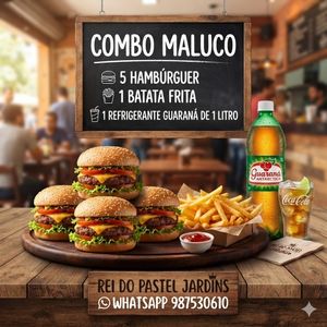 imagem do produto Combo maluco 5 bauru 1 refrigerante 1 batata frita 