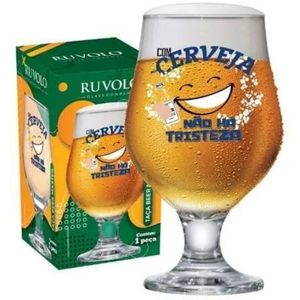 imagem do produto TAÇA DE VIDRO RUVOLO BEER MASTER COM CERVEJA NAO HA TRISTEZA 380ML
