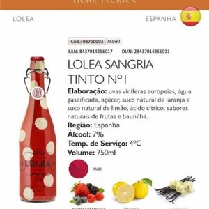 imagem do produto SANGRIA LOLEA N01 MADE ESPANHA