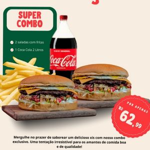 imagem do produto 2 saladas com fritas + Coca cola 2 litros 