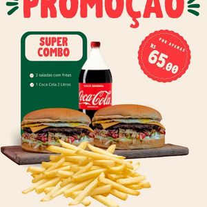 imagem do produto 2 saladas com fritas dentro + Coca cola 2 litros 