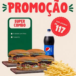 imagem do produto COMBO 4 Saladas C/fritas dentro + pepsi 2 Litros