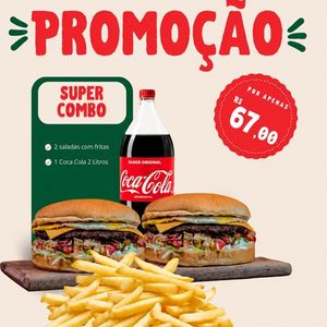 imagem do produto 2 saladas com fritas dentro + Coca cola 2 litros
