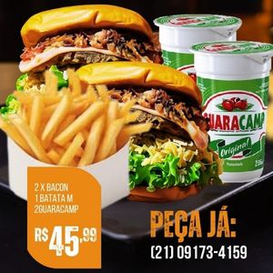 imagem do produto COMBO PROMOÇÃO N°6                          2 X BACON                          + 1 BATATA M                          + 2 GUARACAMPS OU GUARAVITA 