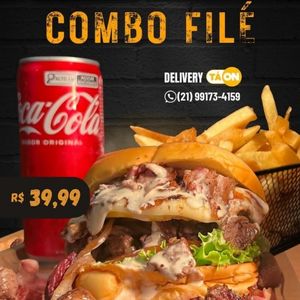 imagem do produto COMBO FILÉ                                     1 X TUDO FILÉ +                                                               1 BATATA P +                                            1 COCA LATA             