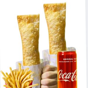 imagem do produto combo 10( 2 pasteis ate 2 sabores,1 refri lata e 1 batata)