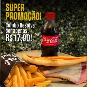 imagem do produto Está na PROMOÇÃO de 24,90 ta saindo por 17,90 Combo resolve (1 bauru no árabe, 1 coca mini pet e 1 batata 160g)