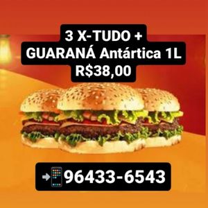 imagem do produto 3 x-tudo + guarana Antarctica 