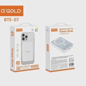 imagem do produto Carregador Power Bank 10000mah Magnético Indução Sem fio 7.5w Para iPhone 12 13 14 A'GOLD BTE-07