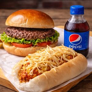 imagem do produto 1 hamburguer + 1 cachorro quente+  guaraná de 200ml
