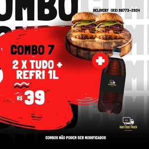 imagem do produto 2 x tudo+ refrigerante de 1 litro 