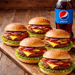 imagem do produto 5 hambúrguer  simples+ refrigerante de 1 litro