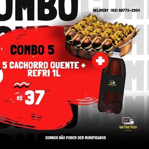 imagem do produto 5 cachorro quente+ refrigerante de 1litro