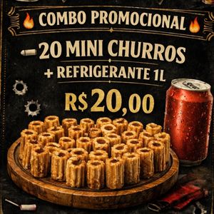 imagem do produto 20 Mini Churros. + Refrigerante Lata