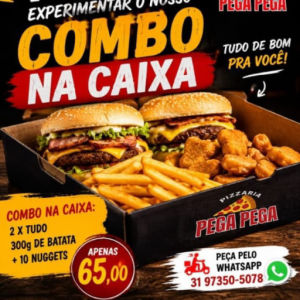 imagem do produto 2 X tudo especial + 400 gramas de fritas ,cobertas de bacon e cheddar 10 unidades de nuggets sequinhos e crocantes. 