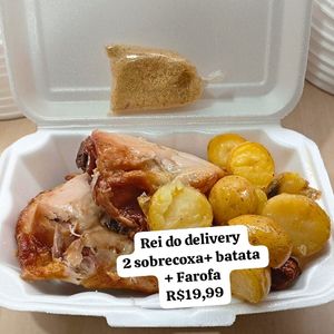 imagem do produto 2 coxa sobrecoxa + batata + farofa 😋