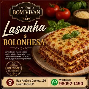 imagem do produto Lasanha à Bolonhesa 🍝 Presunto e Queijo 🧀 (Aprox. 700g) 