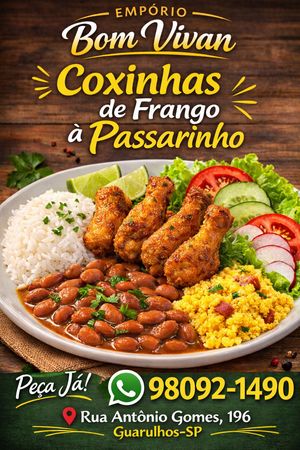imagem do produto Coxinhas (4) de Frango 🐔 à Passarinho 