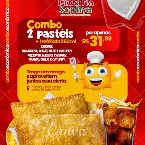 imagem do produto 2 pastéis + 1 refri lata 350 ml
