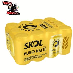 imagem do produto Cerveja Skol puro malte Lata 350ml( pacote)
