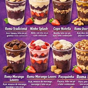 imagem do produto roma doce de leite açai , paçoca ,amendoin e doce de leite