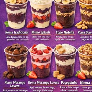 imagem do produto roma morango lovers / açai musse de morango , morango e leite em po