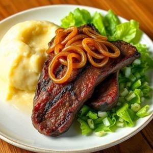 imagem do produto Bife na chapa com purê 