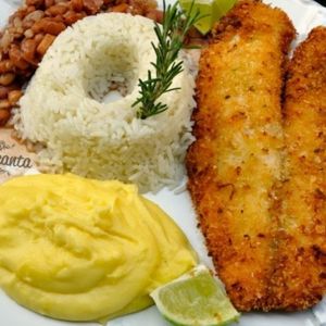 imagem do produto Pirarucu à milanesa com purê de batata