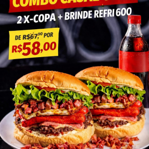 imagem do produto COMBO CASAL COPA + refri 600