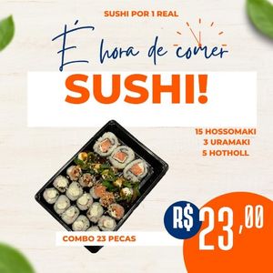 imagem do produto Combo 23 peças 15 hossomaki  
5 hot holls 3 uramaki 