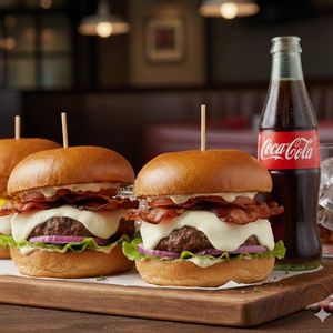 imagem do produto 3x burguer top e coca 600ml