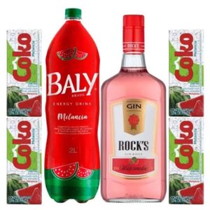 imagem do produto Combo Gin Rocks Melancia com Baly Melancia 