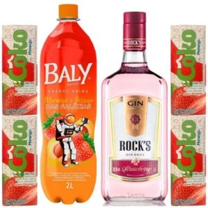 imagem do produto Combo Gin Rocks Morando com Baly Morango e pêssego 