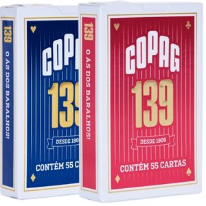 imagem do produto Kit dois ( 2 ) Baralhos Copag 55 cartas cada  (1 vermelho e 1 azul )