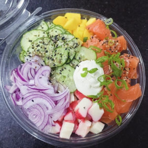 imagem do produto Poke salmão salmão cru CEBOLA ROXA 350 gramas 