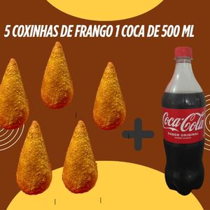imagem do produto  5 coxinhas de frango+Coca 500 ml