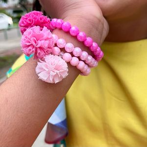 imagem do produto Pulseira três tons de rosa 
