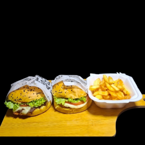 imagem do produto Combo: 2 burguer + batata-frita M