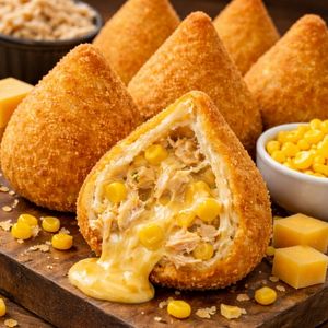 imagem do produto Coxinha de Frango, Queijo e Milho 