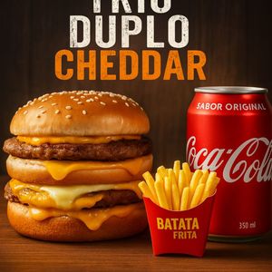 imagem do produto Duplo Cheddar + Batata + coca lata