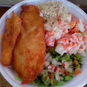 imagem do produto Frango a milanesa com salada de  maionese(obs: ou batata frita)
